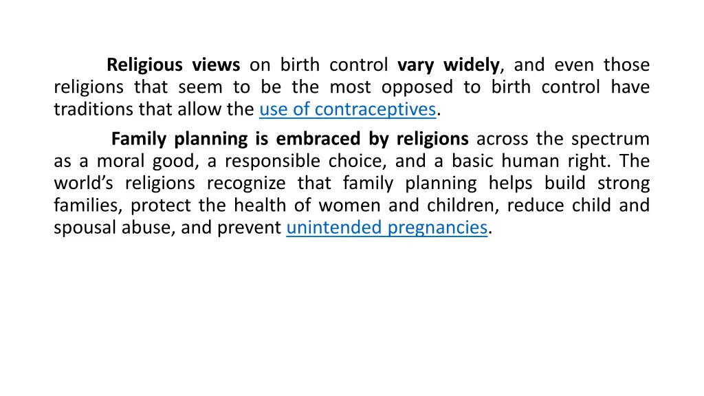 religious views on birth control vary widely