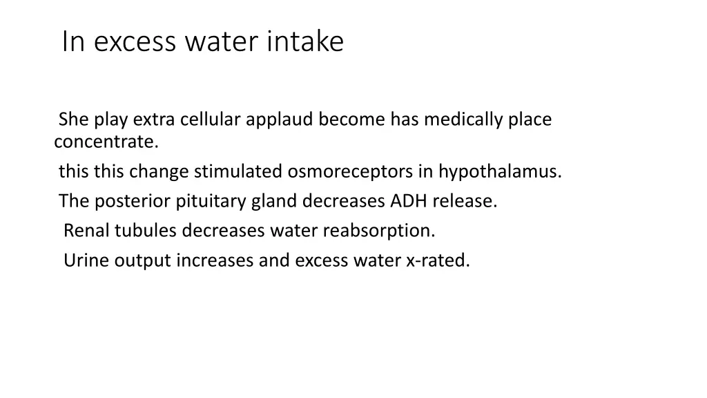 in excess water intake