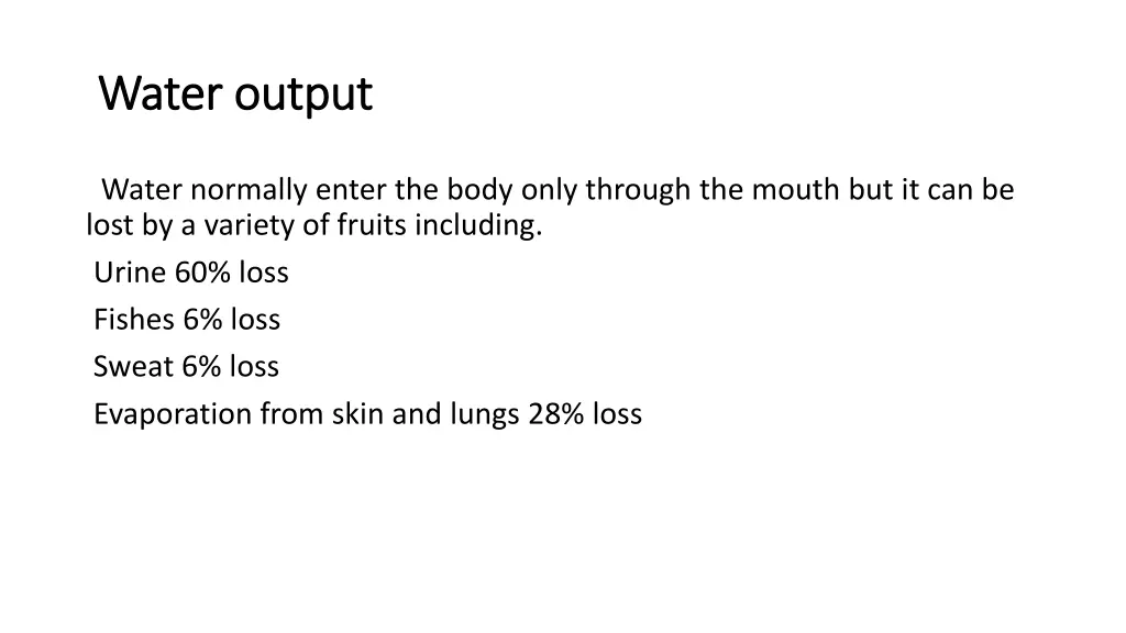 water output water output