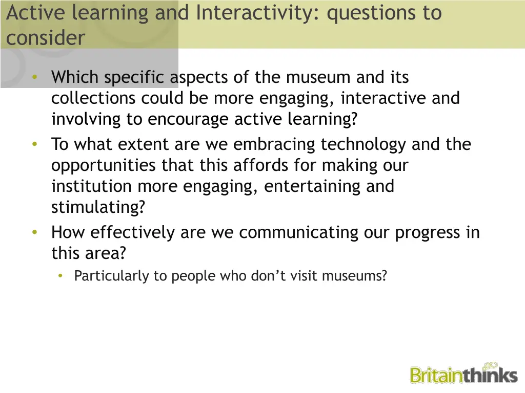 active learning and interactivity questions