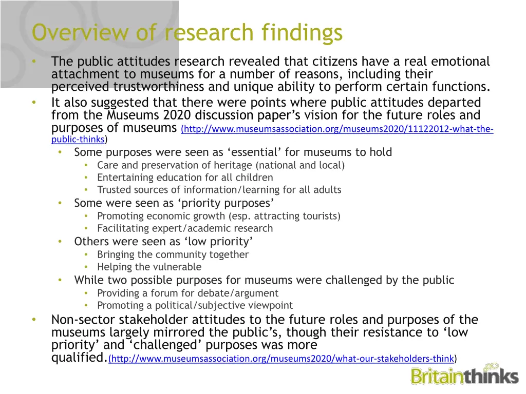 overview of research findings