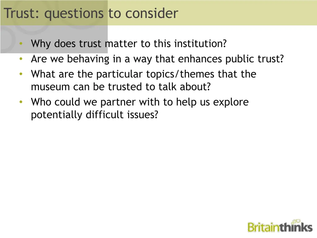 trust questions to consider