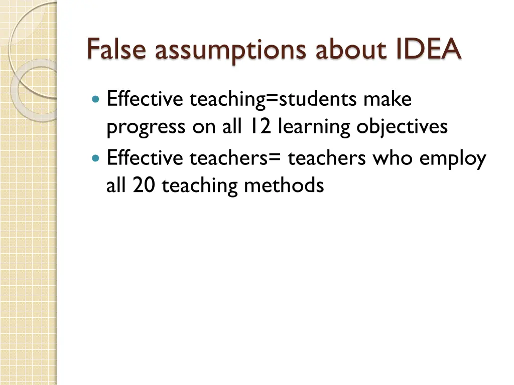 false assumptions about idea