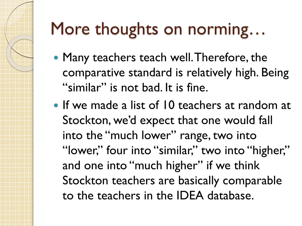 more thoughts on norming