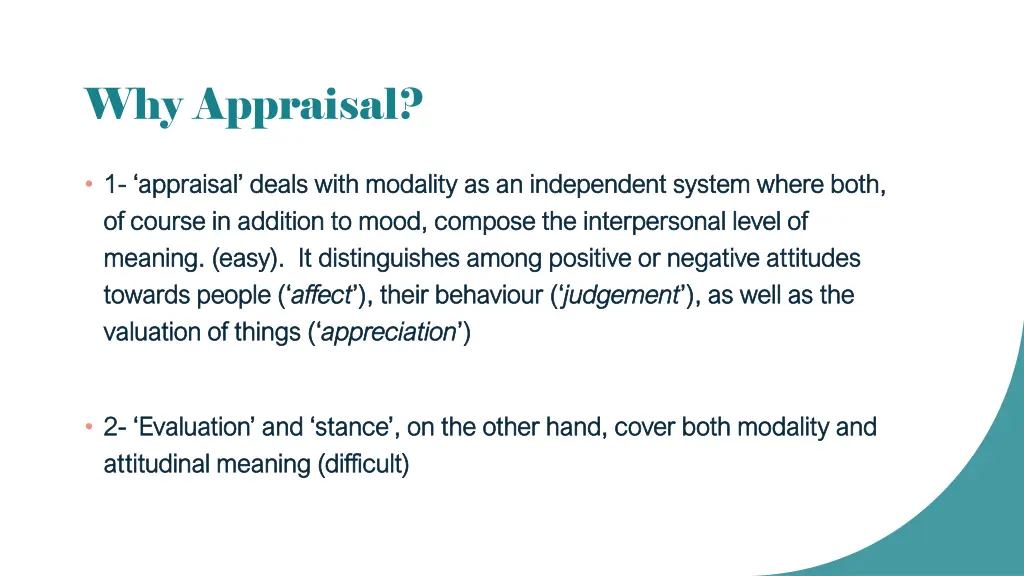 why appraisal