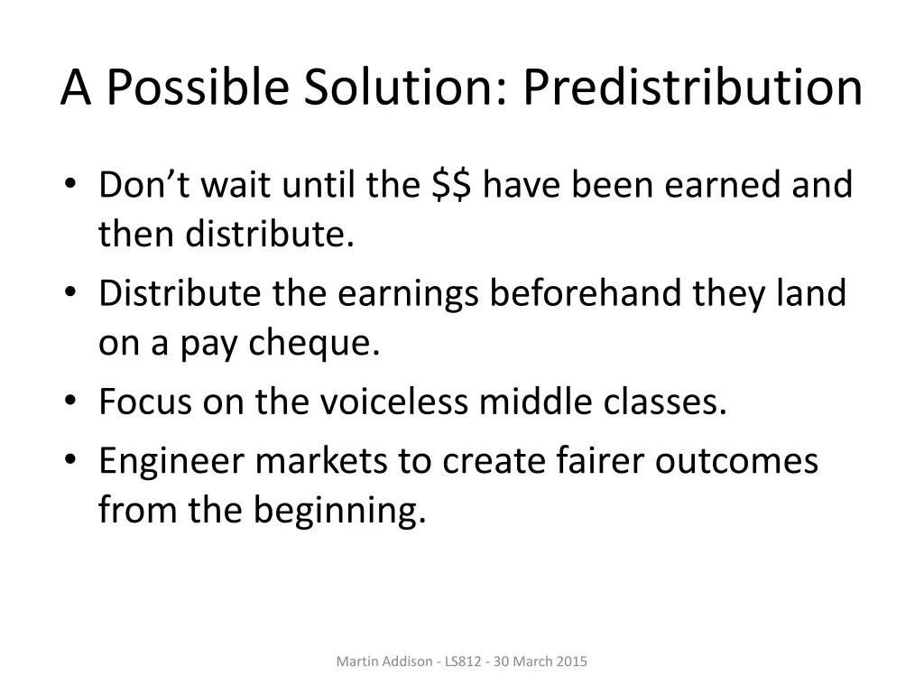 a possible solution predistribution