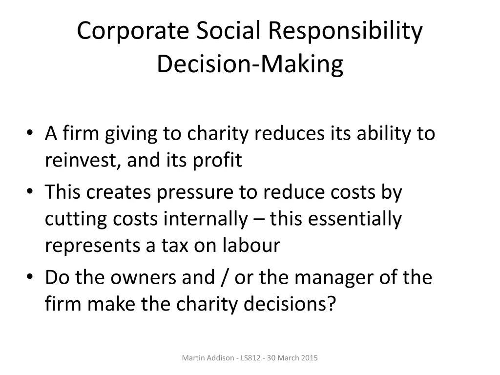 corporate social responsibility decision making