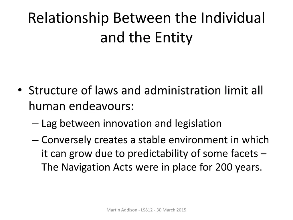 relationship between the individual and the entity 1