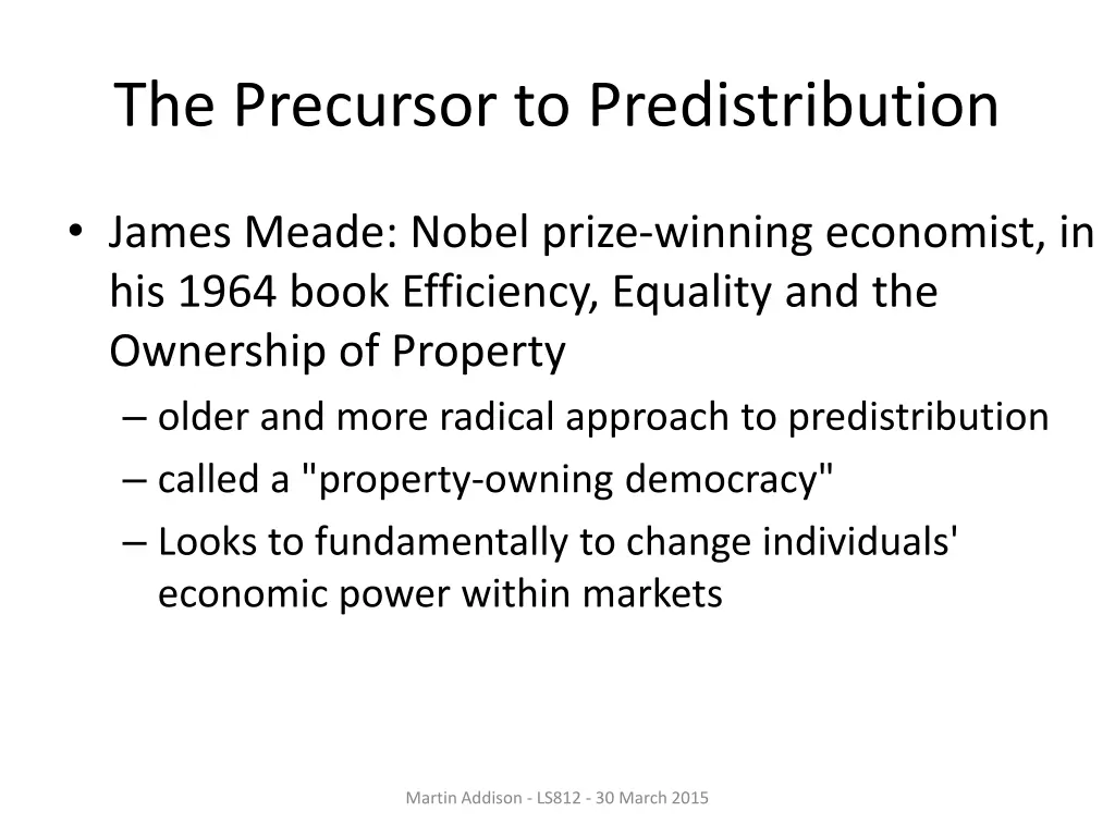 the precursor to predistribution