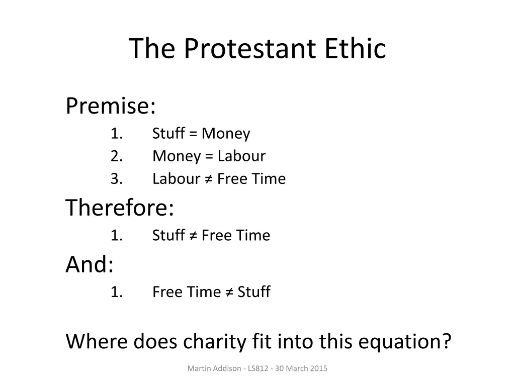 the protestant ethic