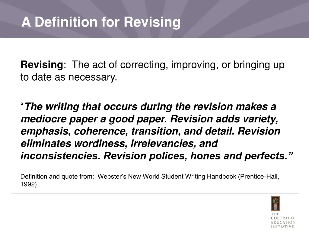 a definition for revising