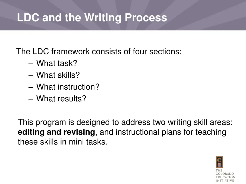 ldc and the writing process