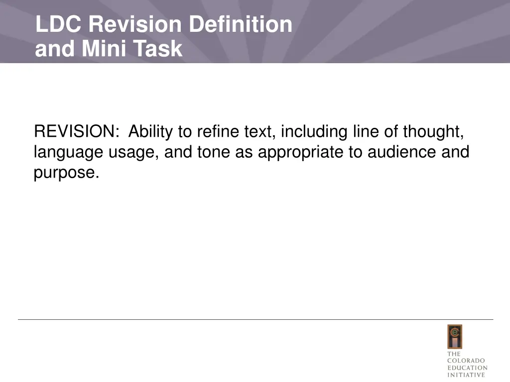 ldc revision definition and mini task