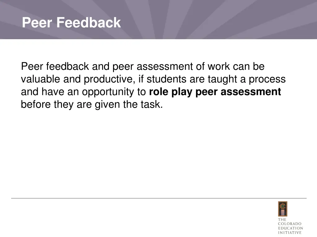 peer feedback