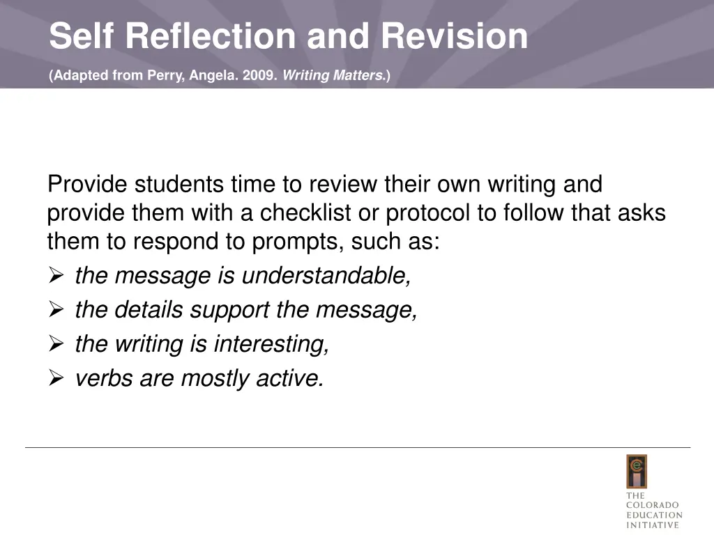 self reflection and revision