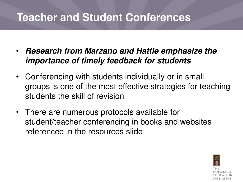 teacher and student conferences