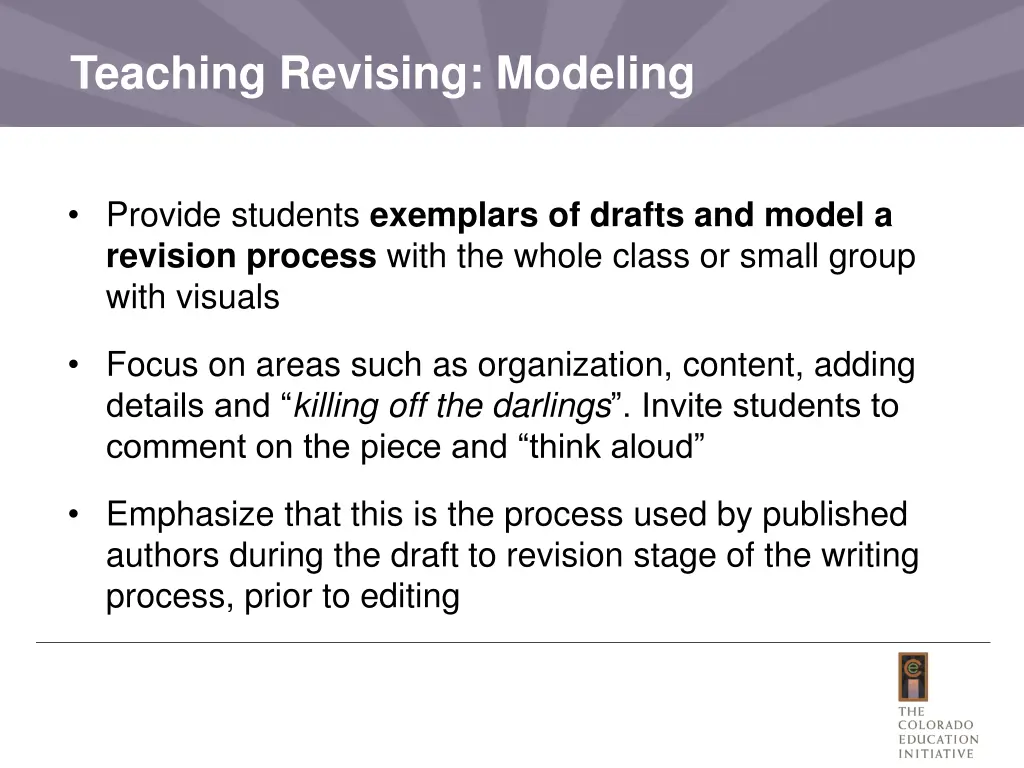 teaching revising modeling