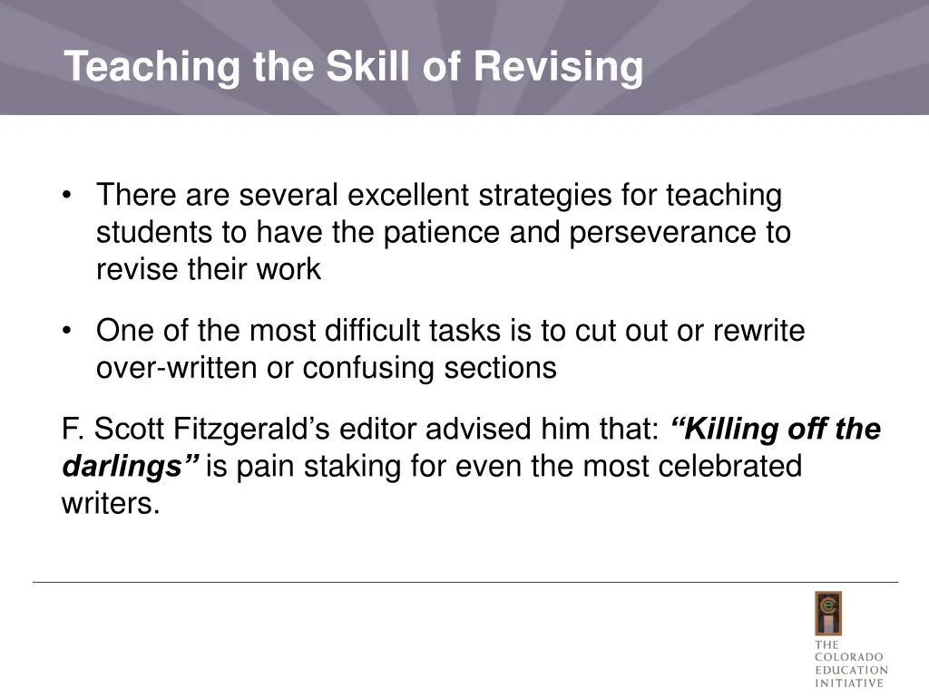 teaching the skill of revising