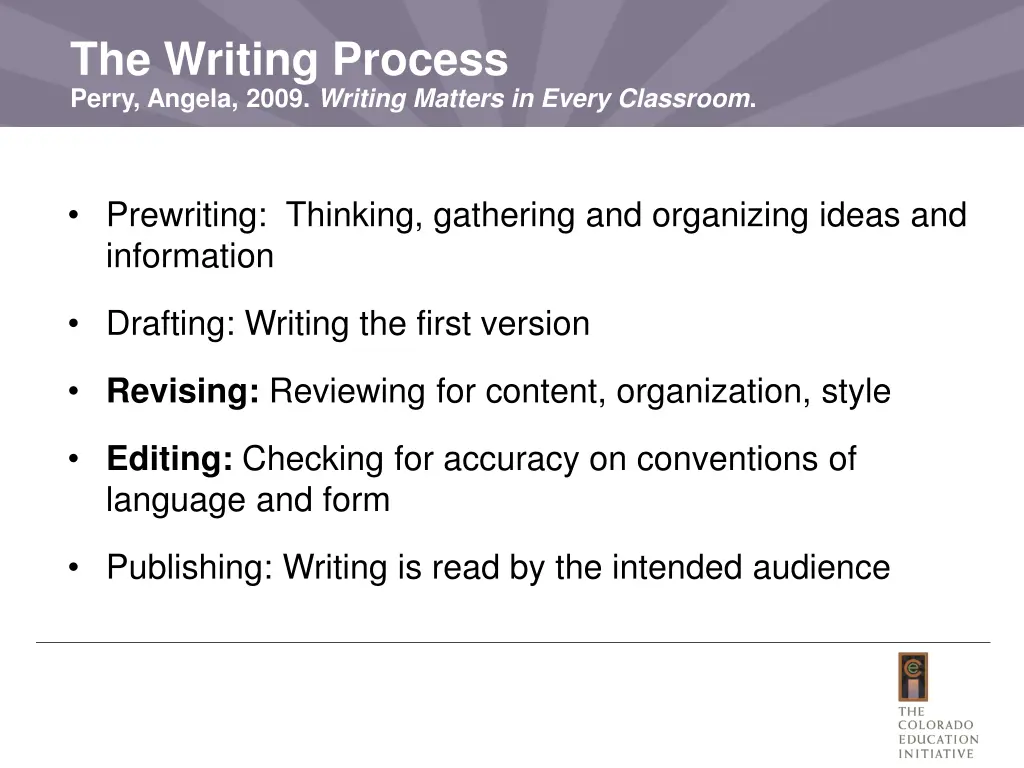 the writing process perry angela 2009 writing