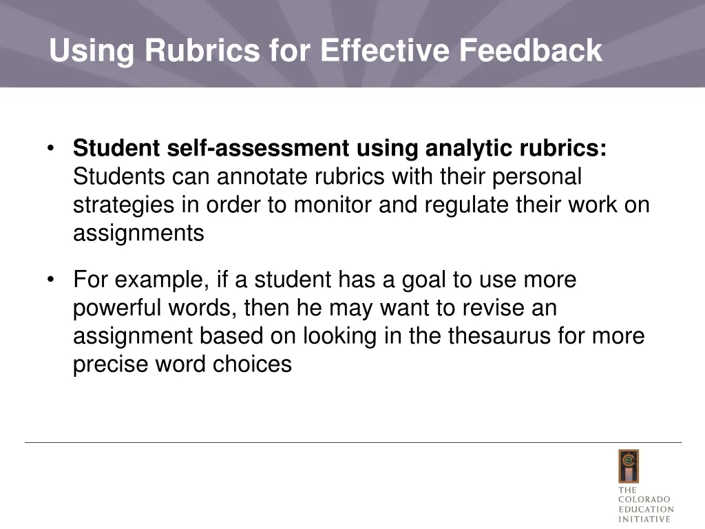 using rubrics for effective feedback 1