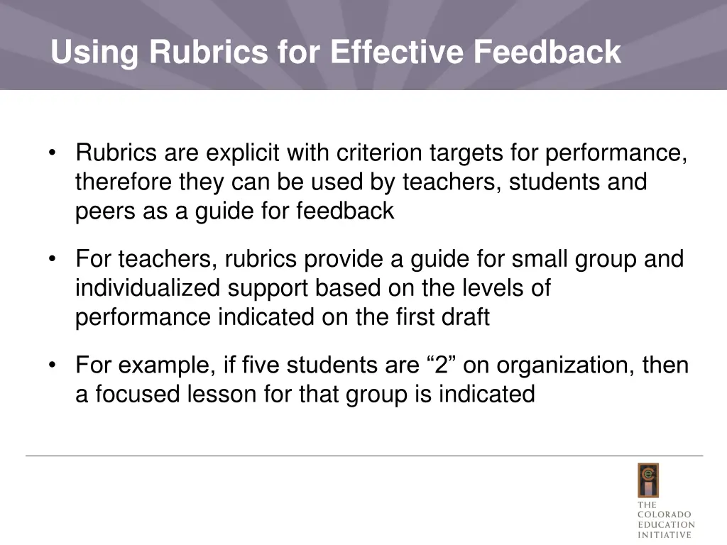 using rubrics for effective feedback