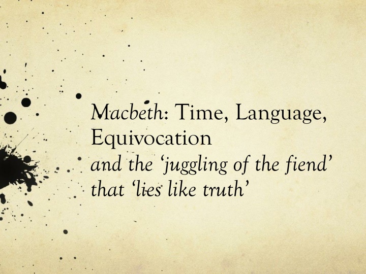 macbeth time language equivocation