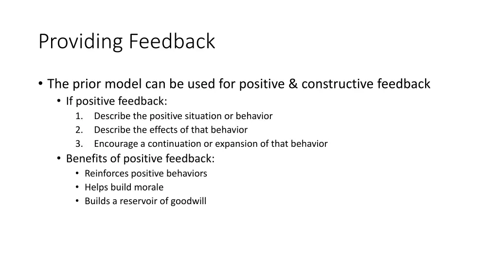 providing feedback 1