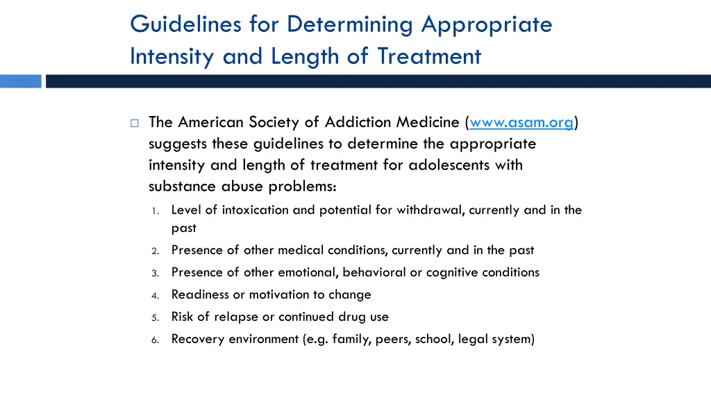 guidelines for determining appropriate intensity