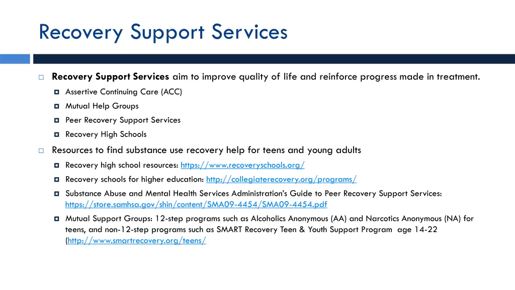 recovery support services