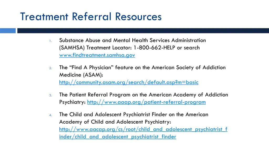 treatment referral resources