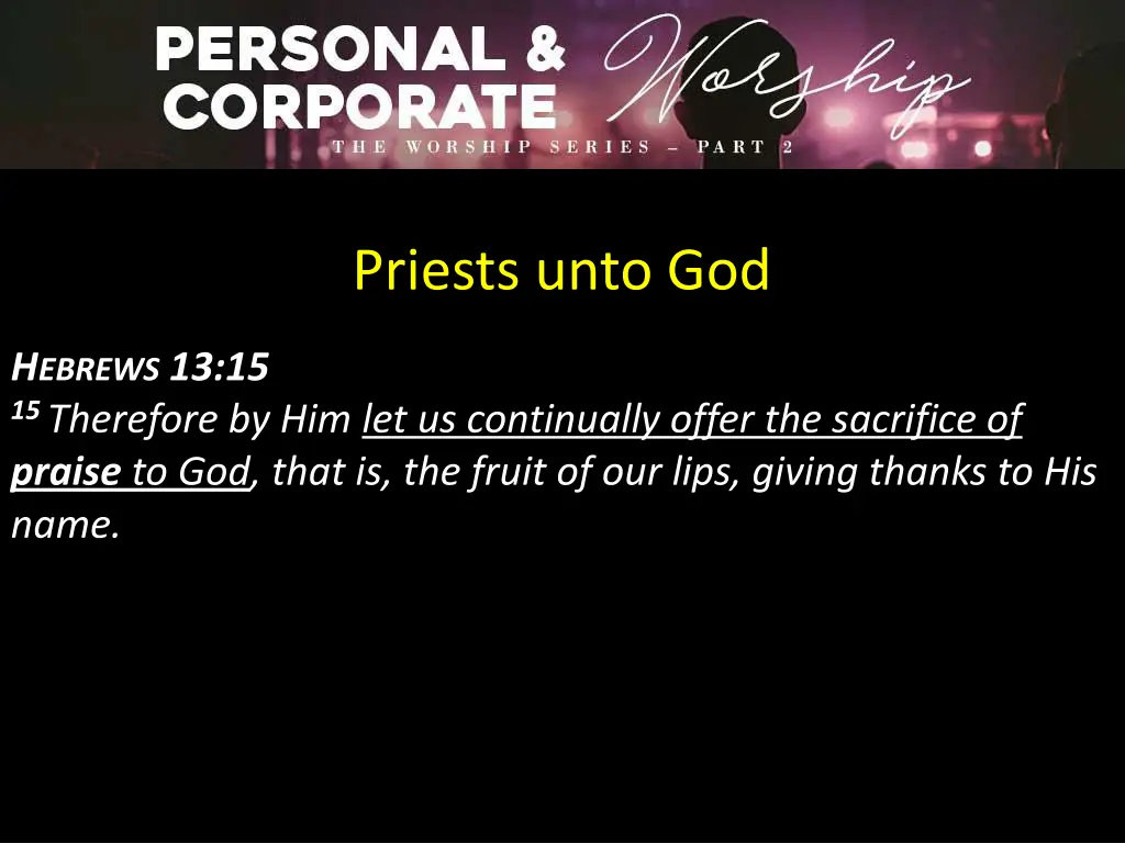 priests unto god 1