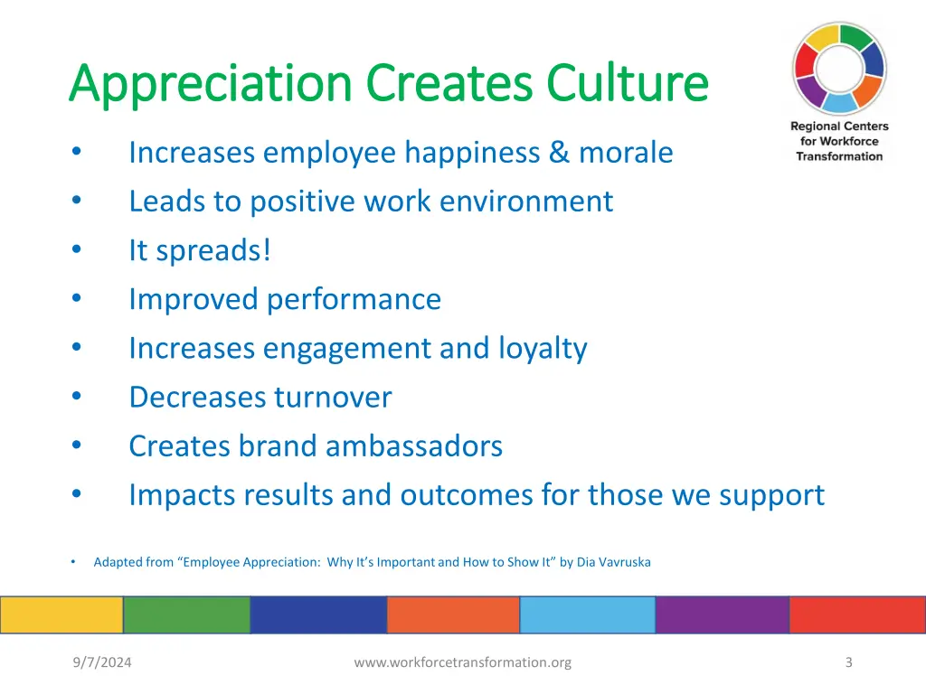 appreciation creates culture appreciation creates