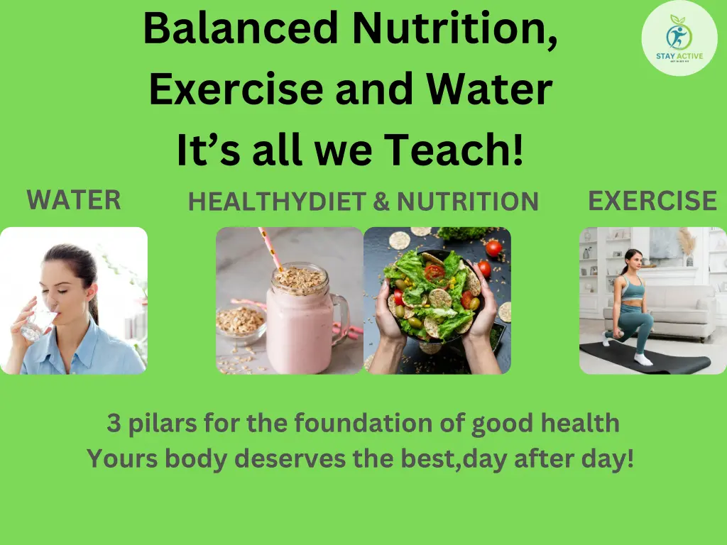 balanced nutrition exercise and water