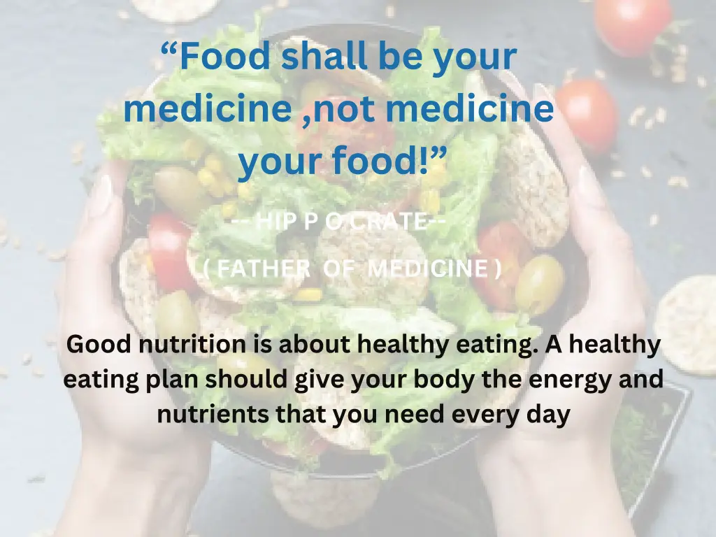 food shall be your medicine not medicine your food