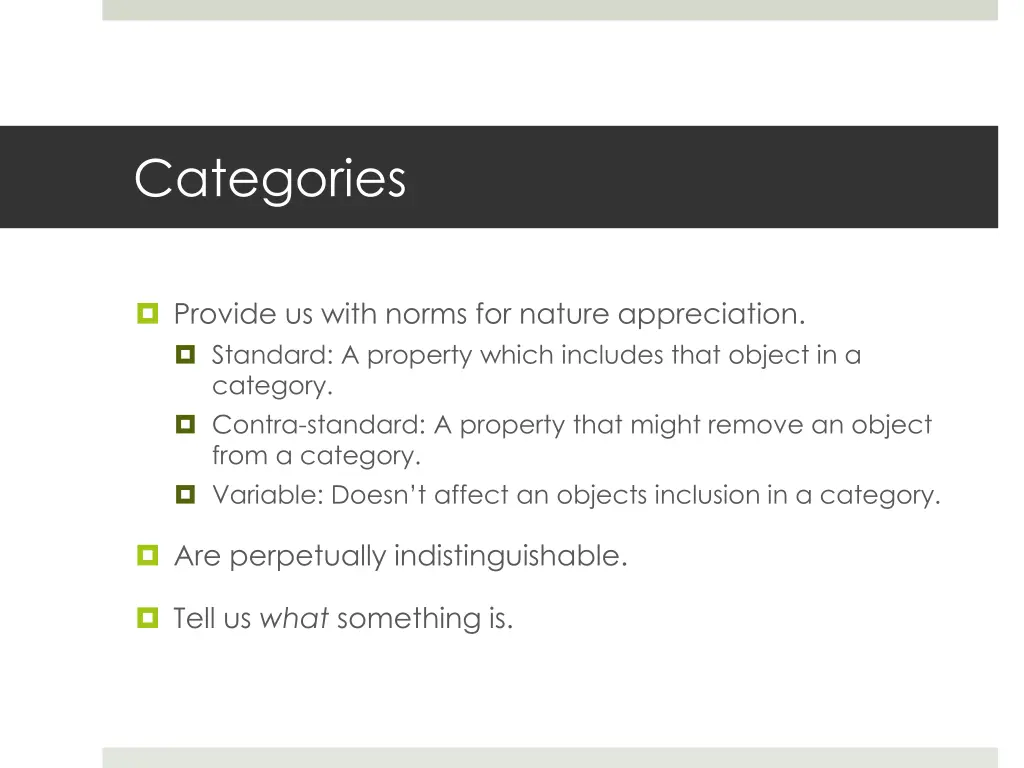 categories