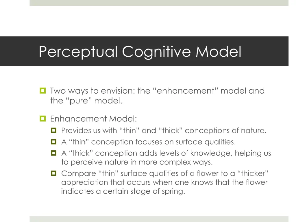 perceptual cognitive model