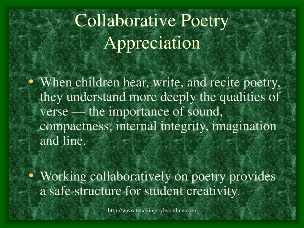 collaborative poetry appreciation