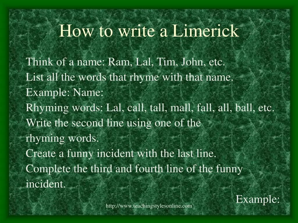 how to write a limerick