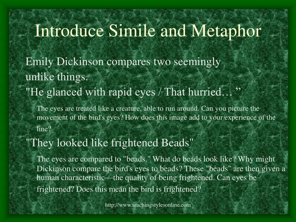 introduce simile and metaphor