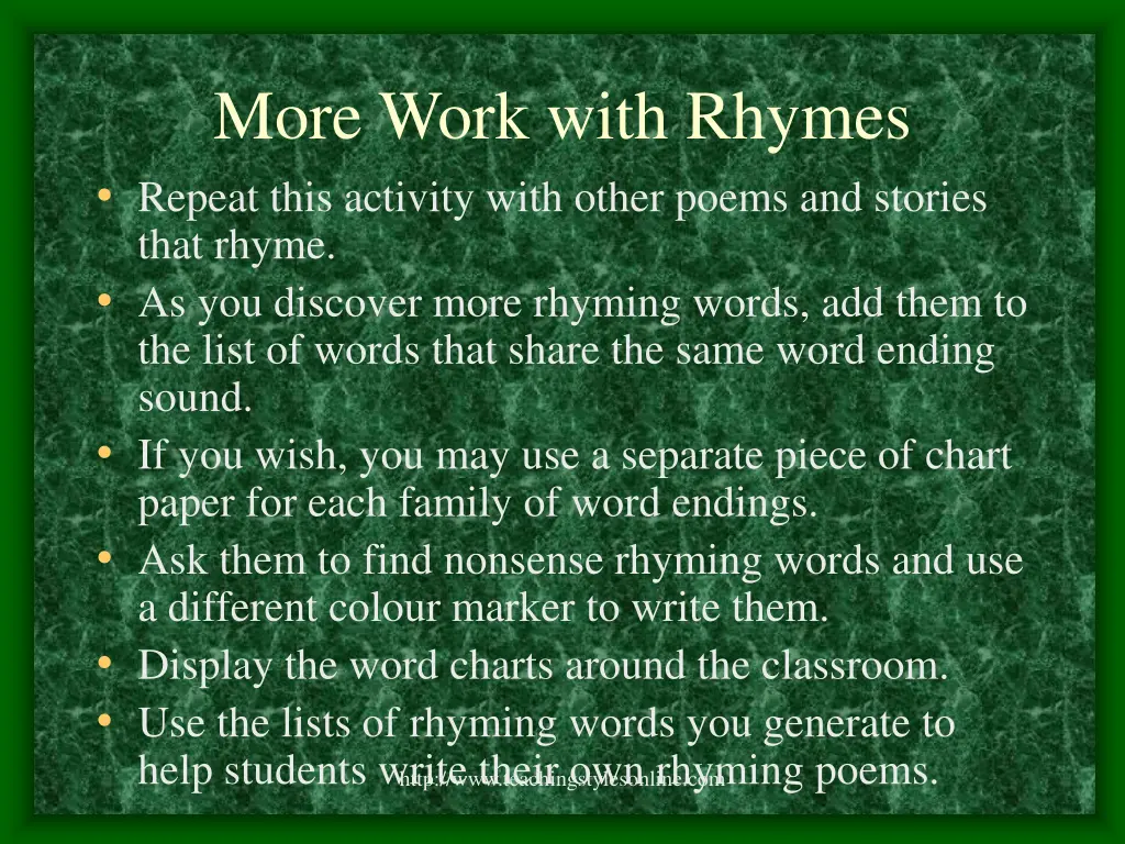 more work with rhymes repeat this activity with