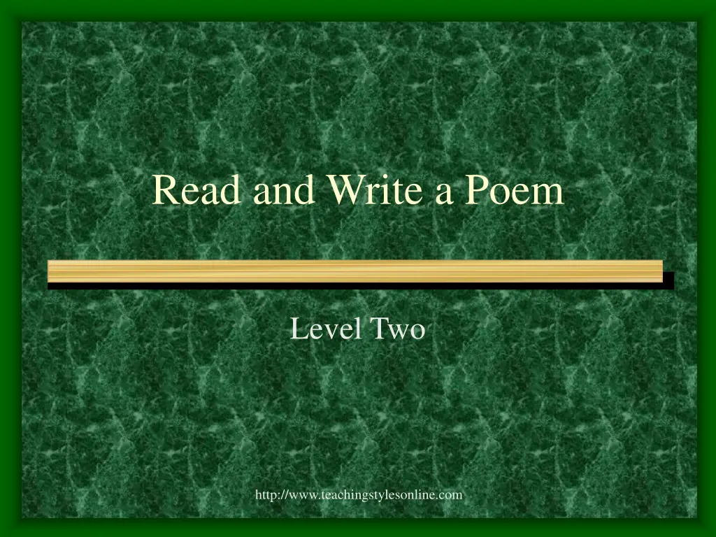 read and write a poem 1