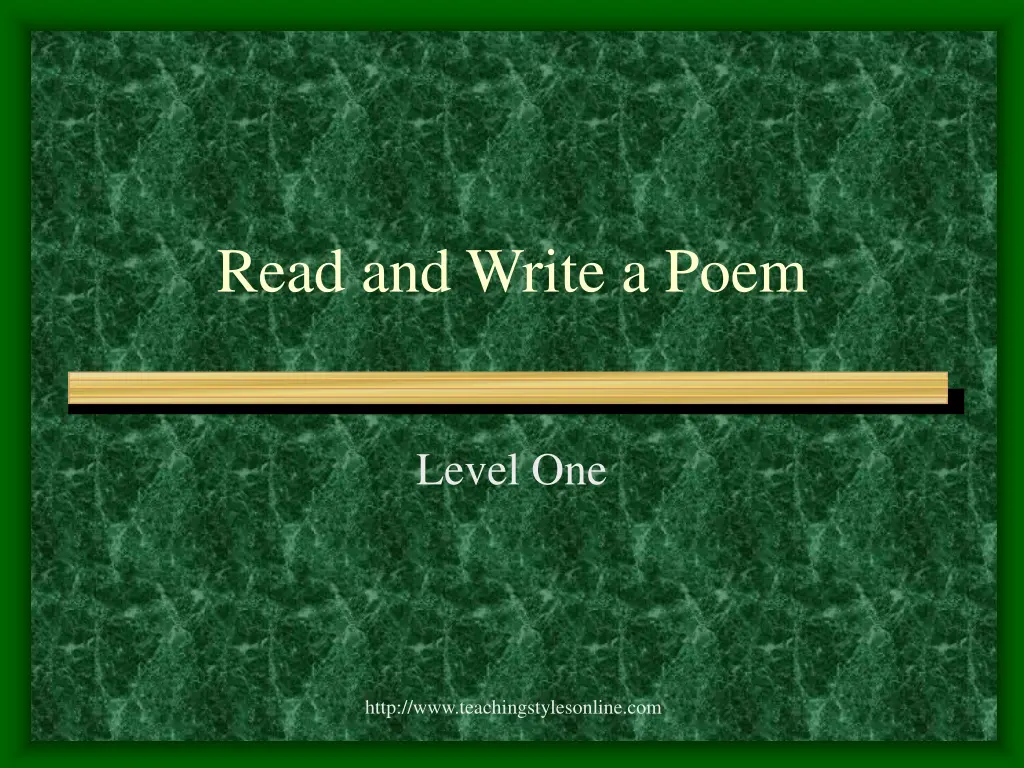 read and write a poem