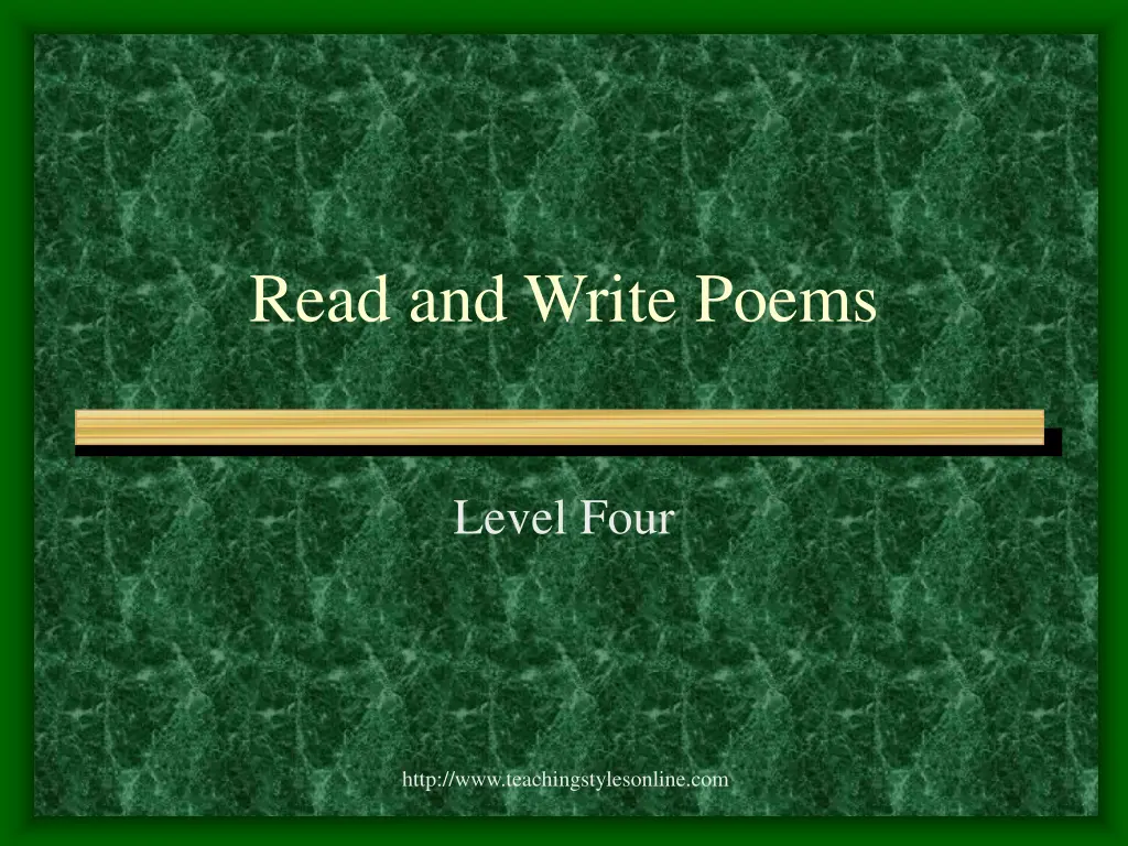 read and write poems