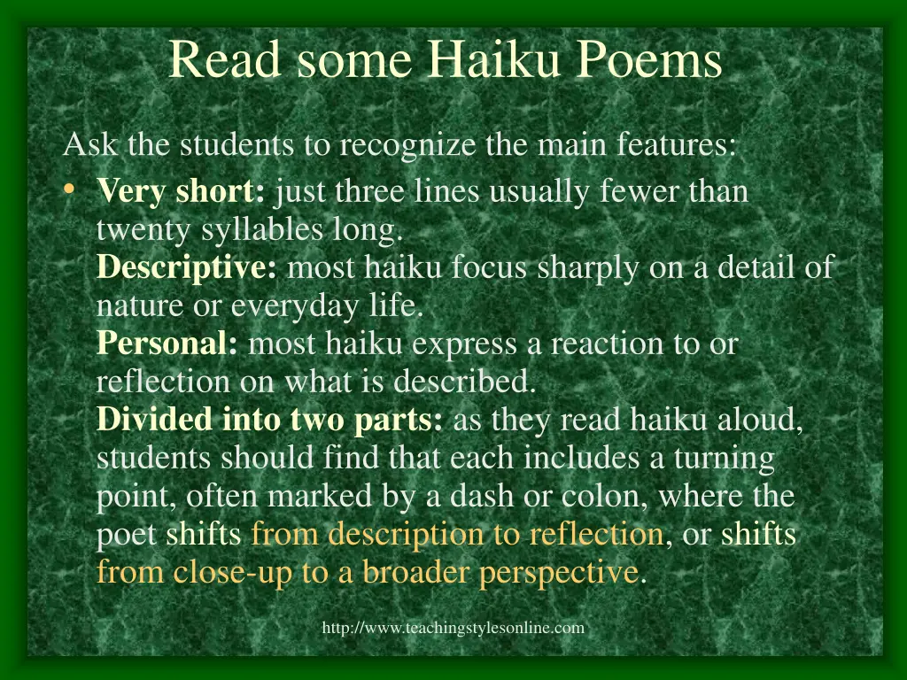 read some haiku poems