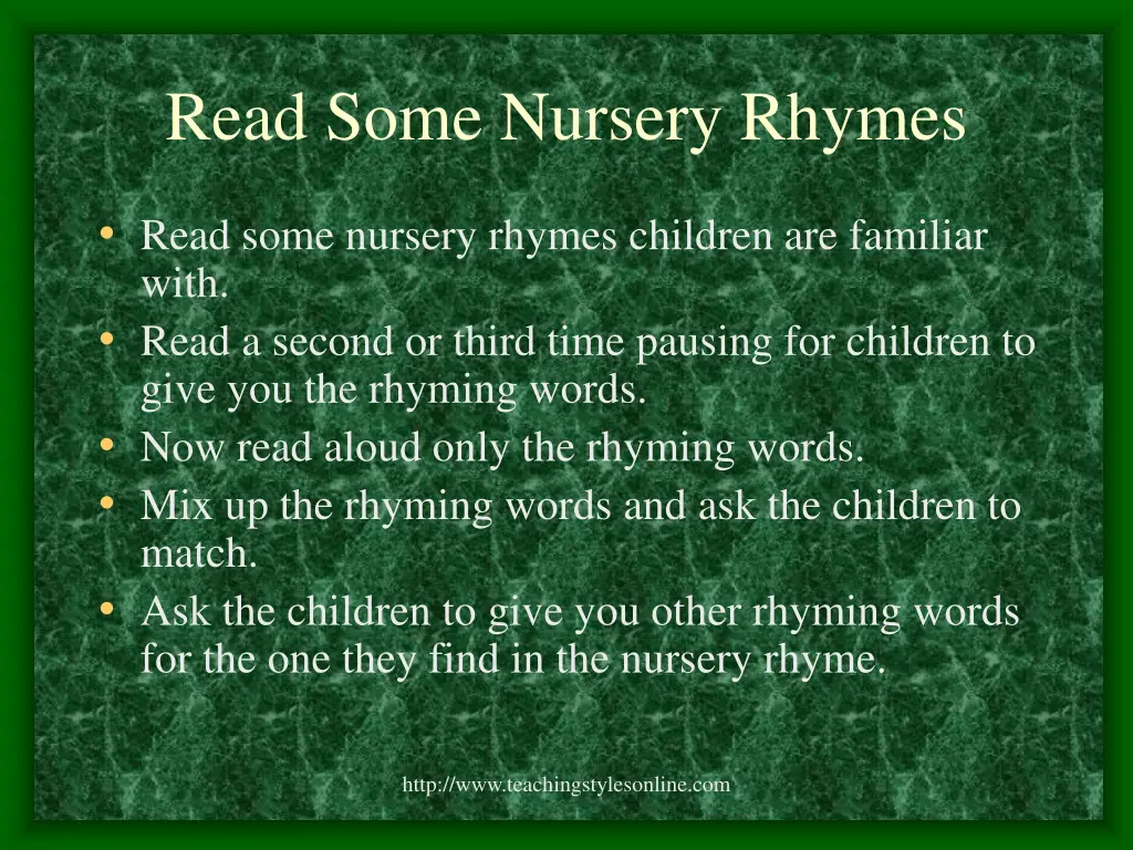 read some nursery rhymes