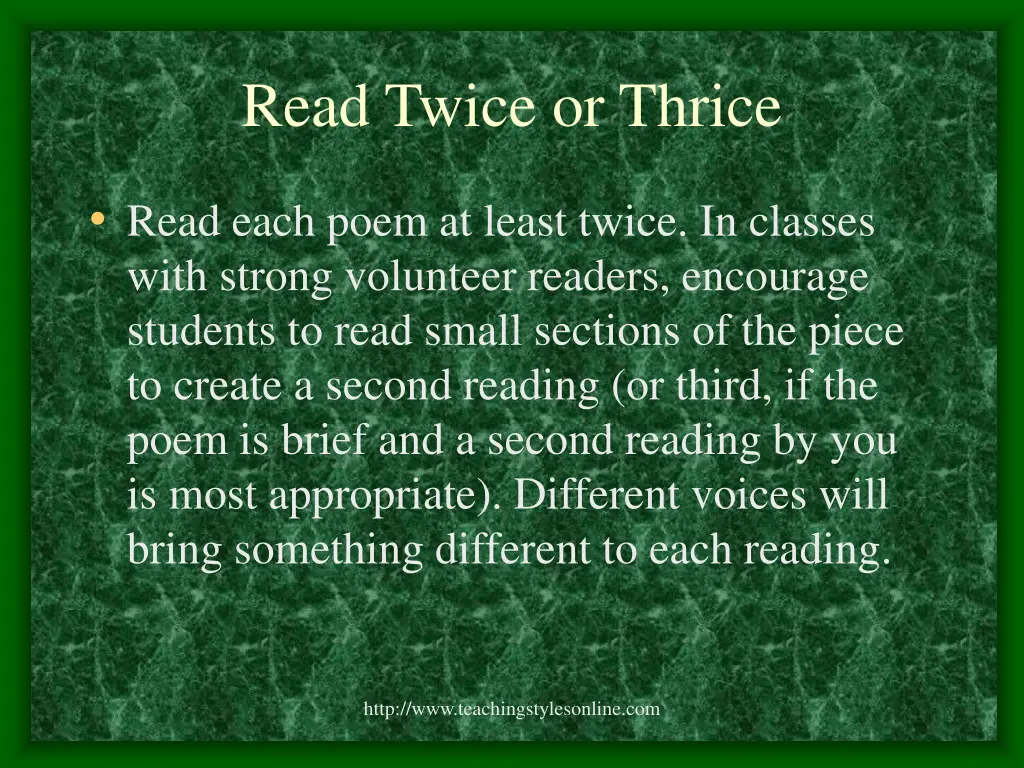 read twice or thrice