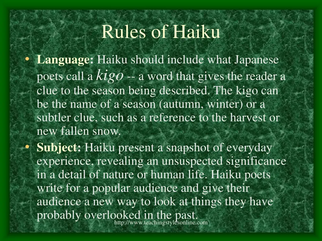 rules of haiku 1