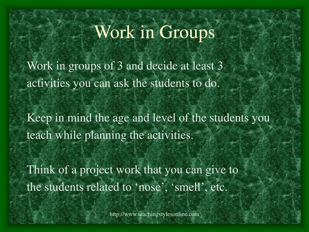 work in groups