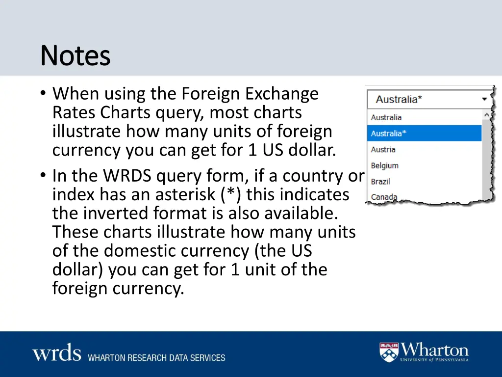 notes notes when using the foreign exchange rates