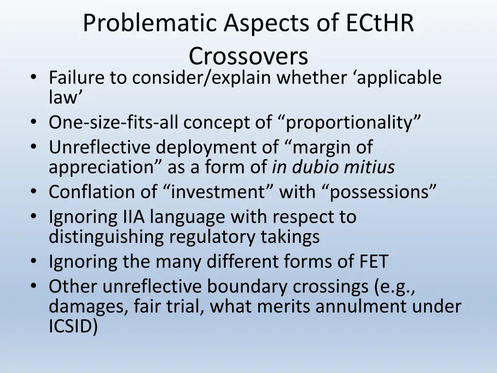 problematic aspects of ecthr crossovers failure